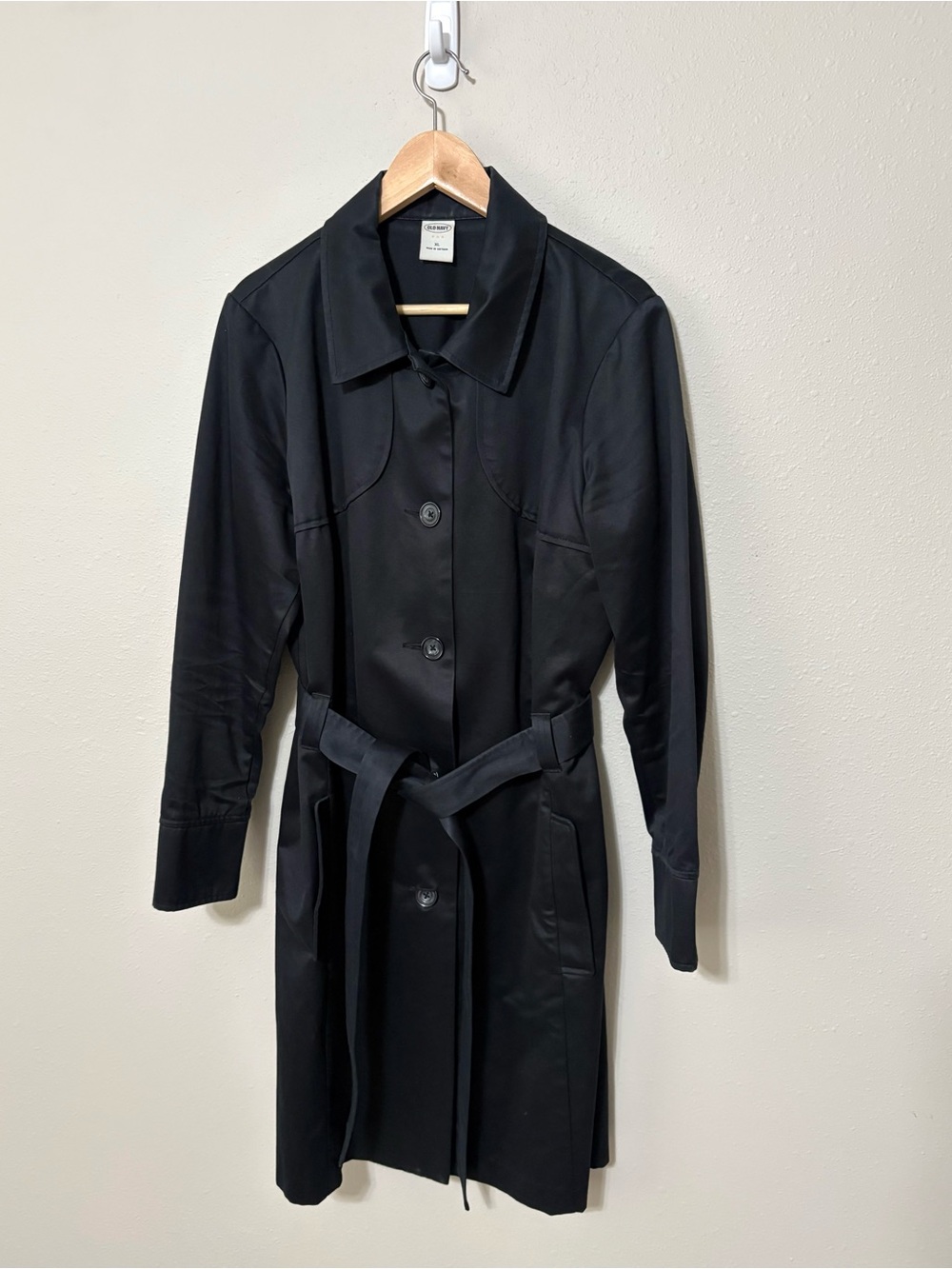 Old Navy Black Women's Trench Coat with Belt
